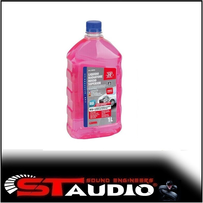 SUPERIOR ROSSO LIQUIDO FLUIDO ANTIGELO RADIATORE -20°C 1L MANUTENZIONE AUTO LAMPA