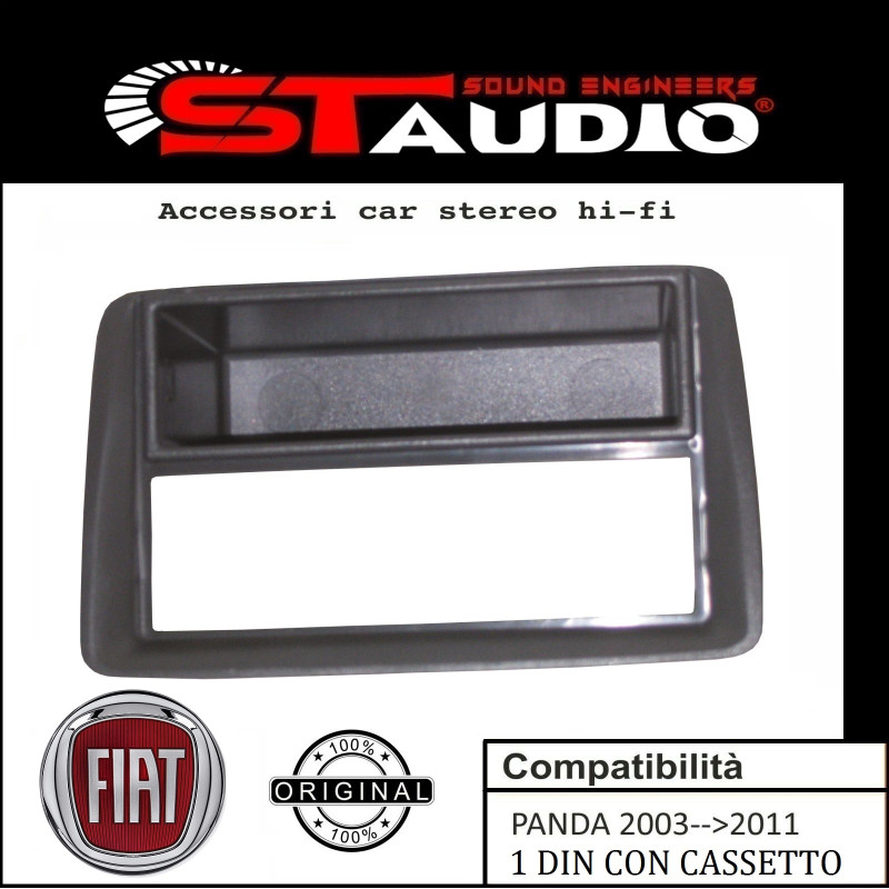 MASCHERINA AUTORADIO 2 DIN PER FIAT PANDA DAL 2003 AL 2011 ADATTATORE DOPPIO DIN