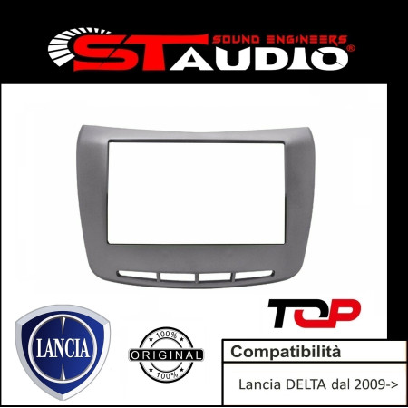 MASCHERINA RADIO 2 DIN LANCIA DELTA 2009 AL 2014 VERSIONE SENZA NAVIGATORE - SILVER