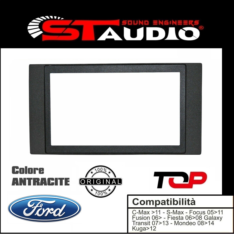 MASCHERINA AUTORADIO 2 DIN CON CORNICE IN TINTA PER FORD CMAX FINO AL 2011