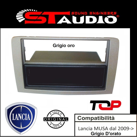 MASCHERINA AUTORADIO 1 DIN LANCIA MUSA FINO AL 2009 COLORE GRIGIO ANTRACITE