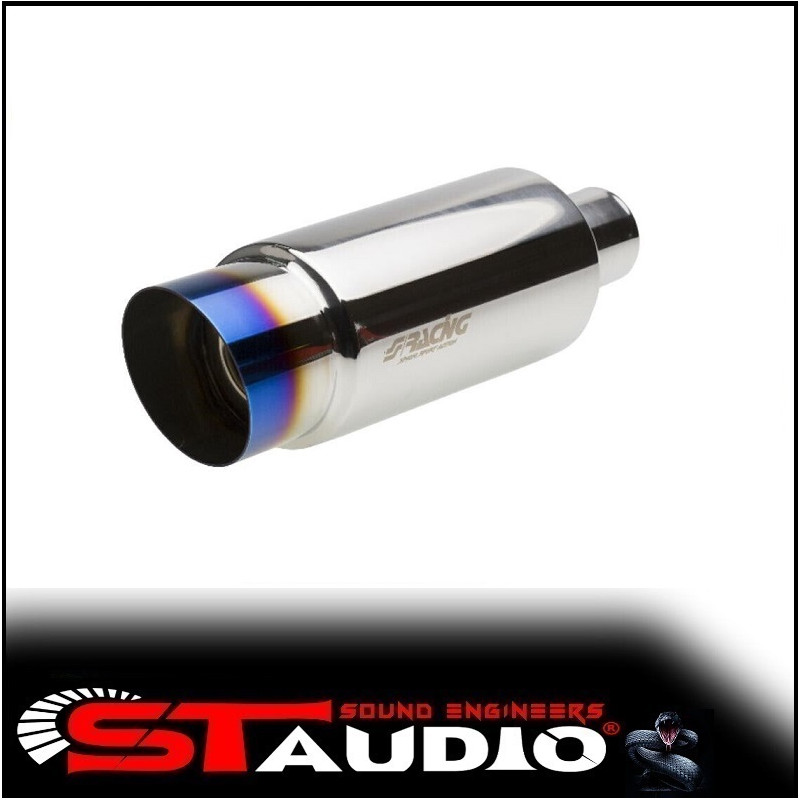 Simoni Racing Marmitta Scarico Acciaio Inox Tonda Effetto Titanio ESR086/B