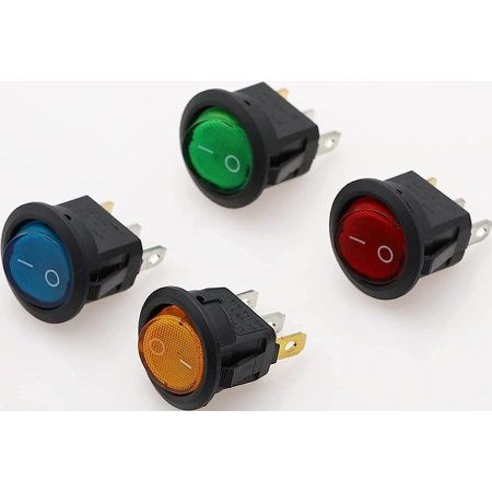 coppiaInterruttore luminoso a bilanciere rotondo 12V 20A